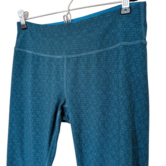 prAna Misty Yoga Leggings Jacquard Print Teal Low Rise Yoga Women's size Small - Picture 13 of 14